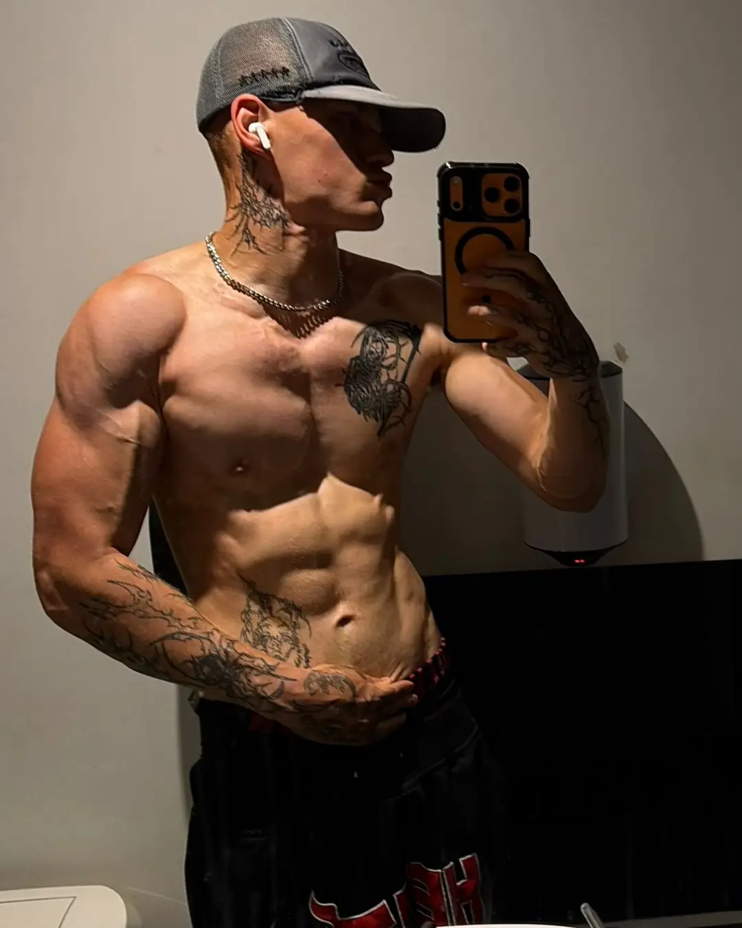 The coach now, lean and holding it