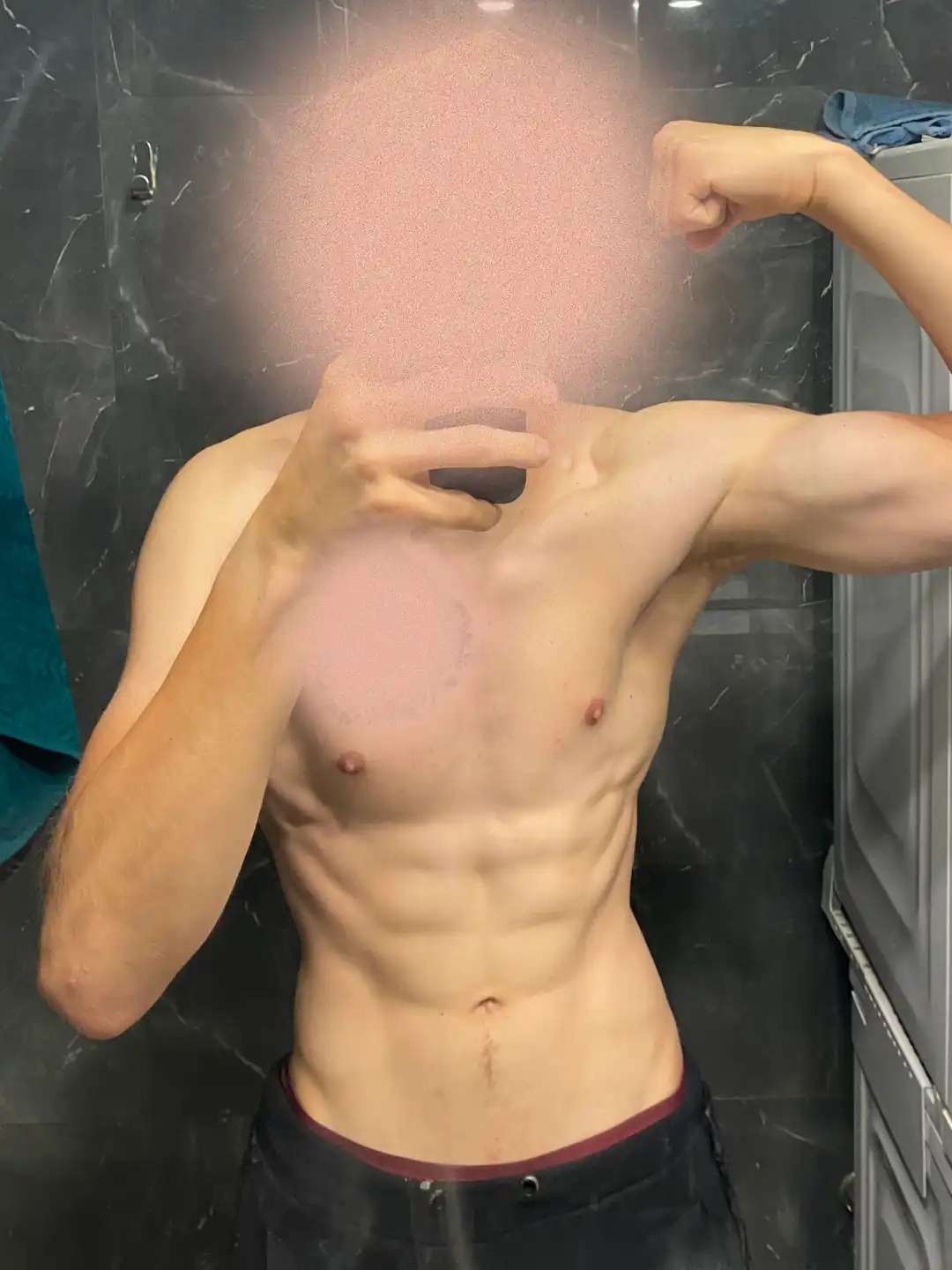 The same client photographed after the programme