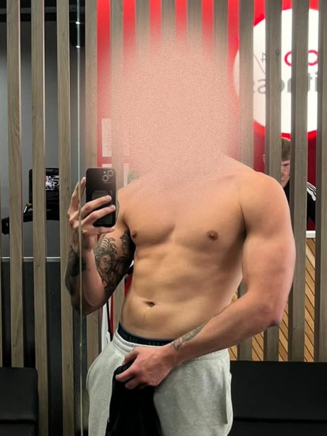 A client photographed before starting the programme